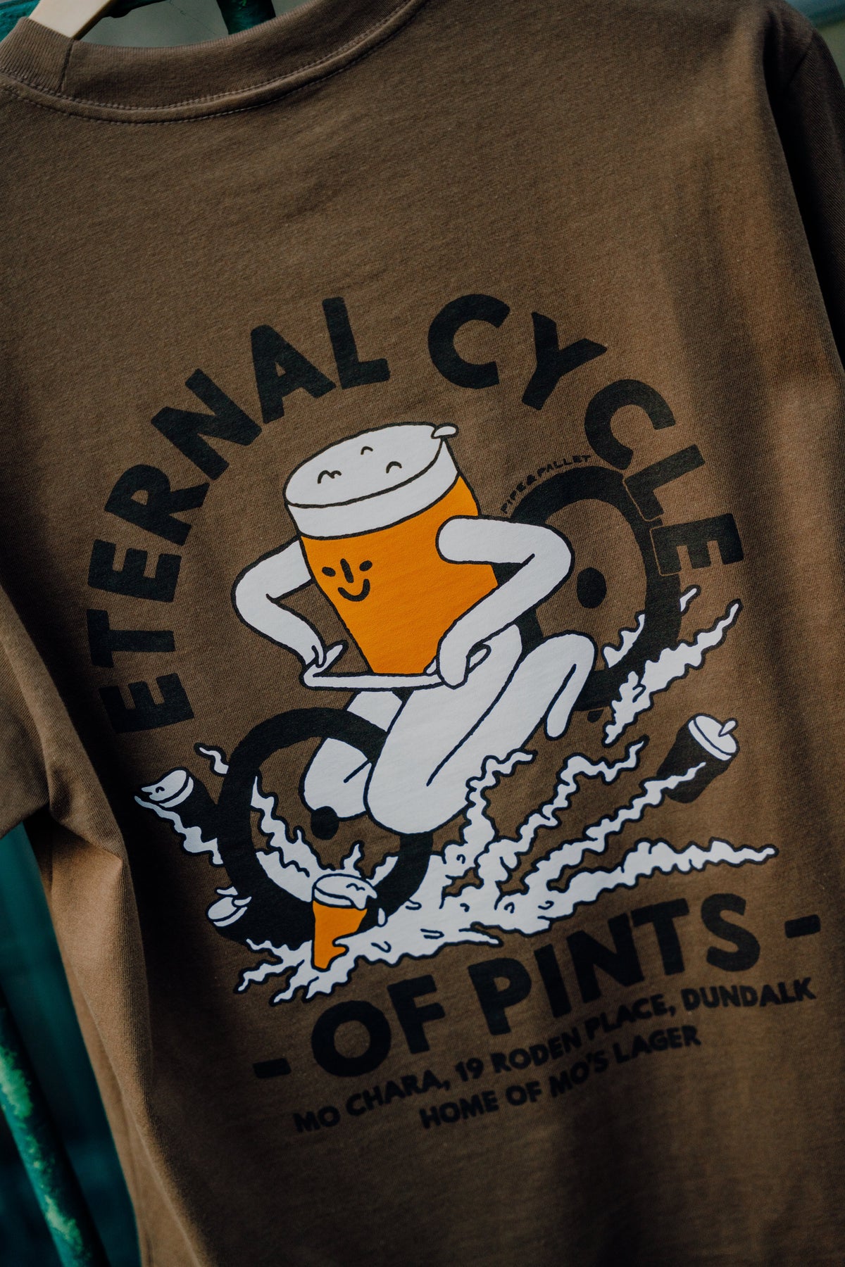 eternal cycle of pints tee, back print, mo chara